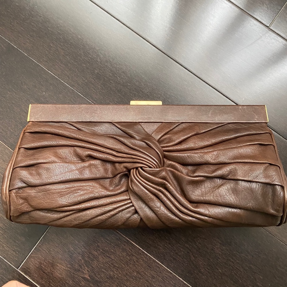 Alexis Hudson Brown Leather Clutch